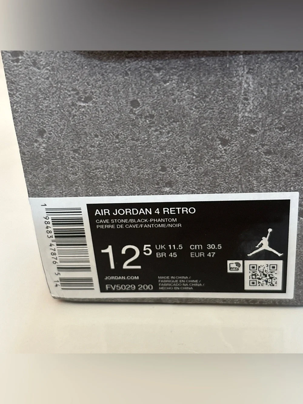 Nike Air Jordan 4 Retro Cave Stone/Black-Phantom FV5029-200 Men's 12.5